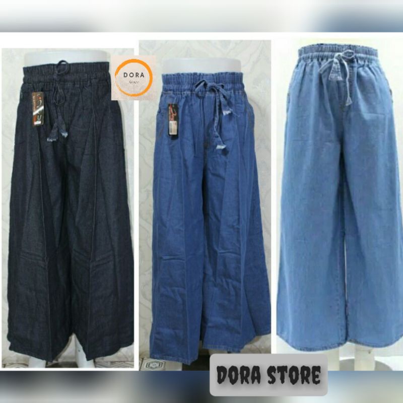 Celana kulot jumbo wanita bahan Shoft jeans // celana kulot lepis wanita bahan Shoft jeans size stan