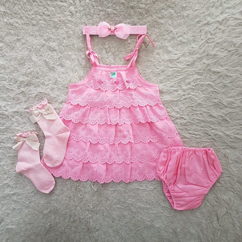 Baju Bayi tanktop lace dress set