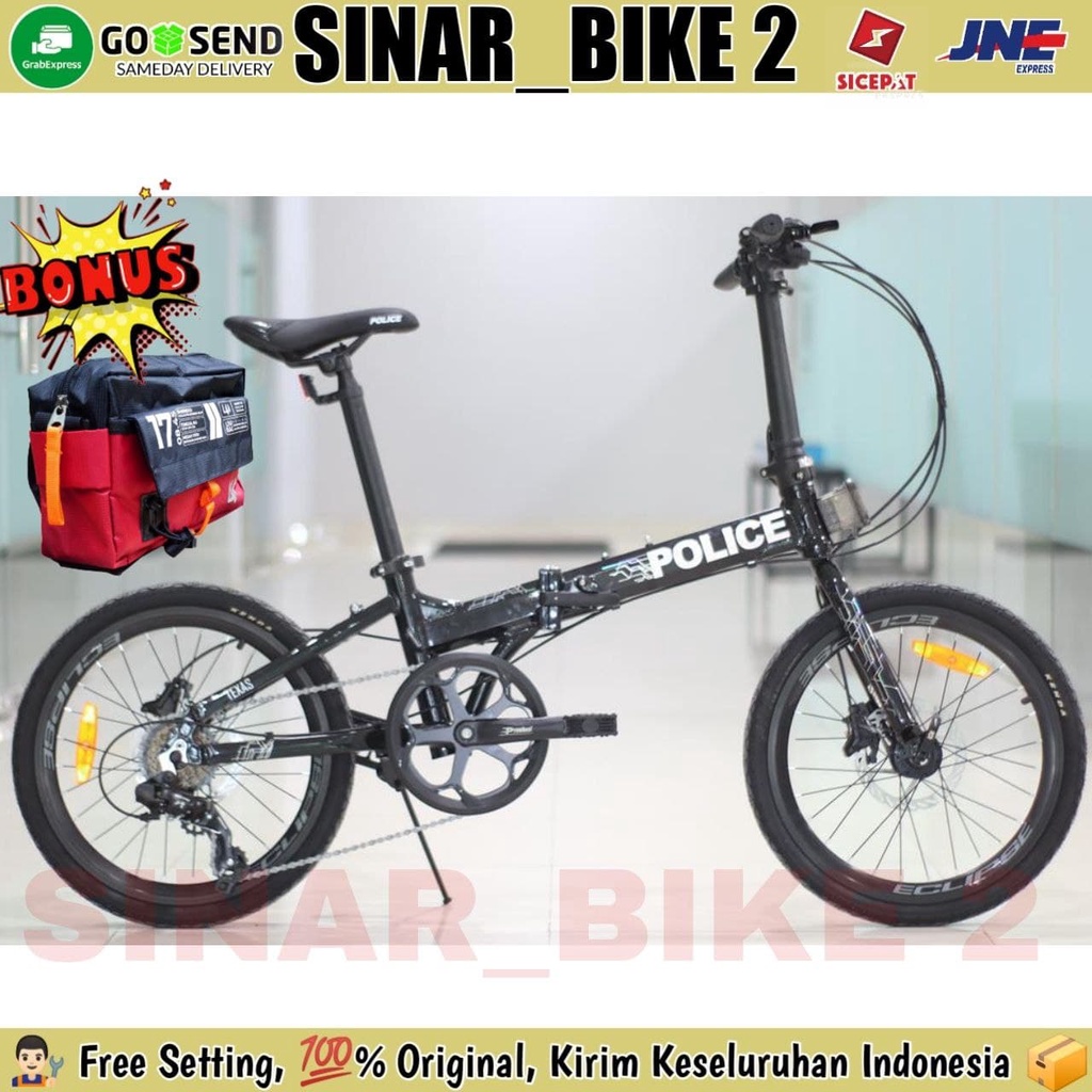 Sepeda Lipat Folding Bike Element Police Texas L 20Inch New