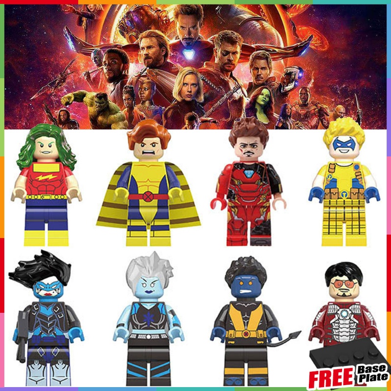 Mainan Action Figure Minifigures Doctor Samson Marvel Burung Nightcrawler Trickster Banshee Iron Man WM6028