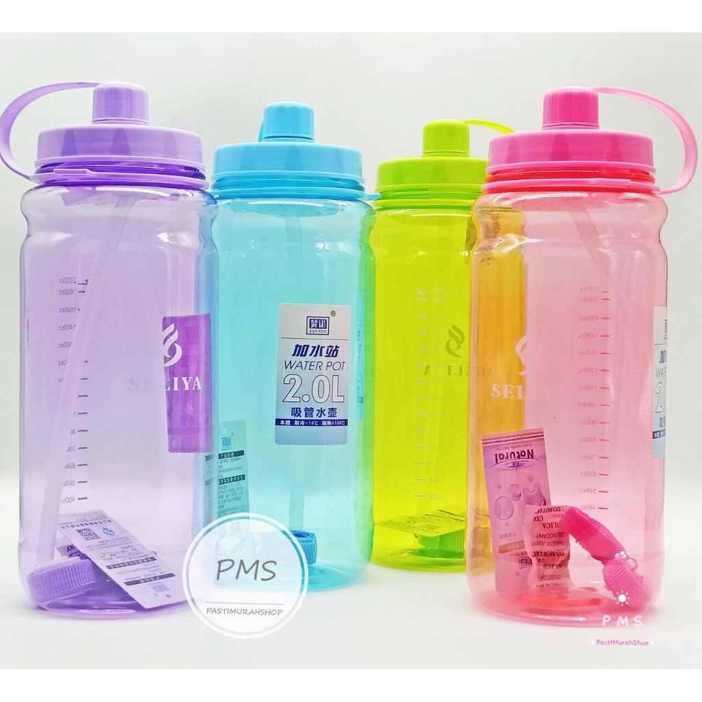 WATER POT SELIYA 2 L BOTOL MINUM 2 LITER SEDOTAN TALI PANJANG SELIYA / MY BOTTLE SEDOTAN 2 LITER / BOTOL MINUM ENJOY LIFE 2 LITER / BOTOL MINUM PLUS SEDOTAN