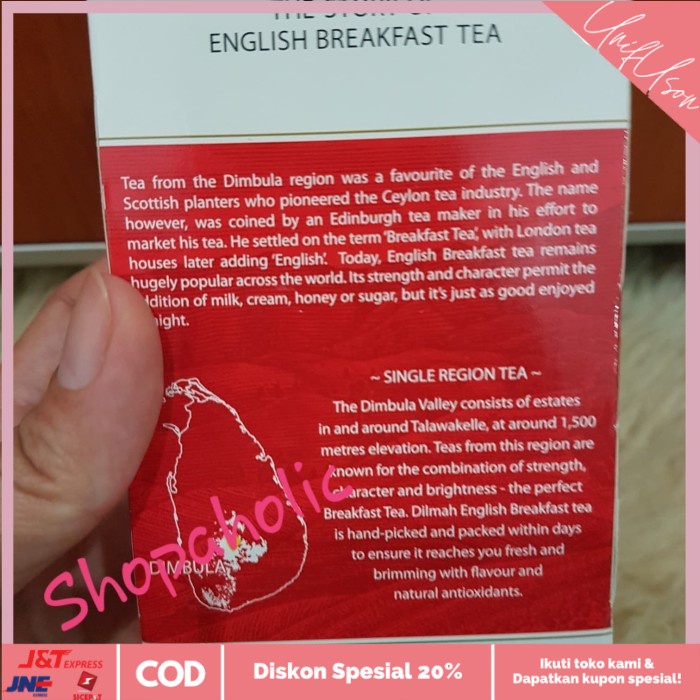 

⭐COD⭐ Teh Dilmah Tea English Breakfast Teh Celup 20 pcs Srilanka