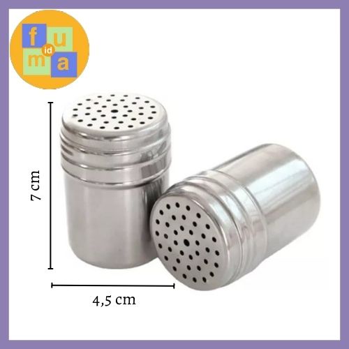 Tempat Bumbu Garam Lada Merica Salt Pepper Bubuk Stainless / Pepper Shaker/ Tempat Bumbu Merica Lada / Tempat Tusuk Gigi / Tempat Bumbu Stainless Serbaguna