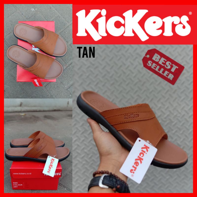 SANDAL PRIA KICKERS KULIT / SENDAL SELOP COWOK FORMAL / SANDAL SLIDE LAKI-LAKI PROMO / SANDAL LEBARAN TERLARIS KICKERS KULIT