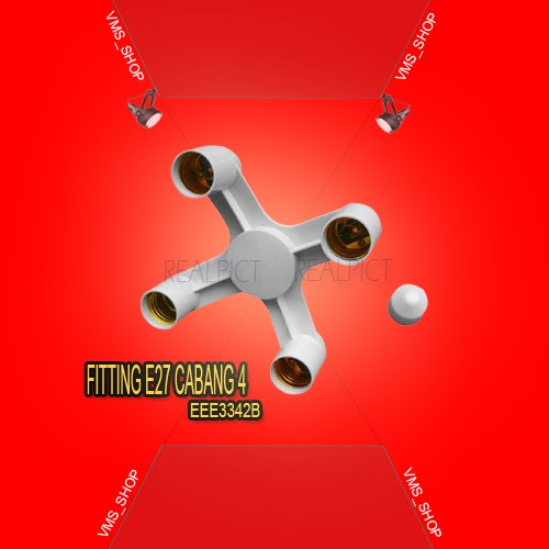 FITTING E27 CABANG 4 LAMPU / RUMAH LAMPU E27 CABANG 4  - WHITE
