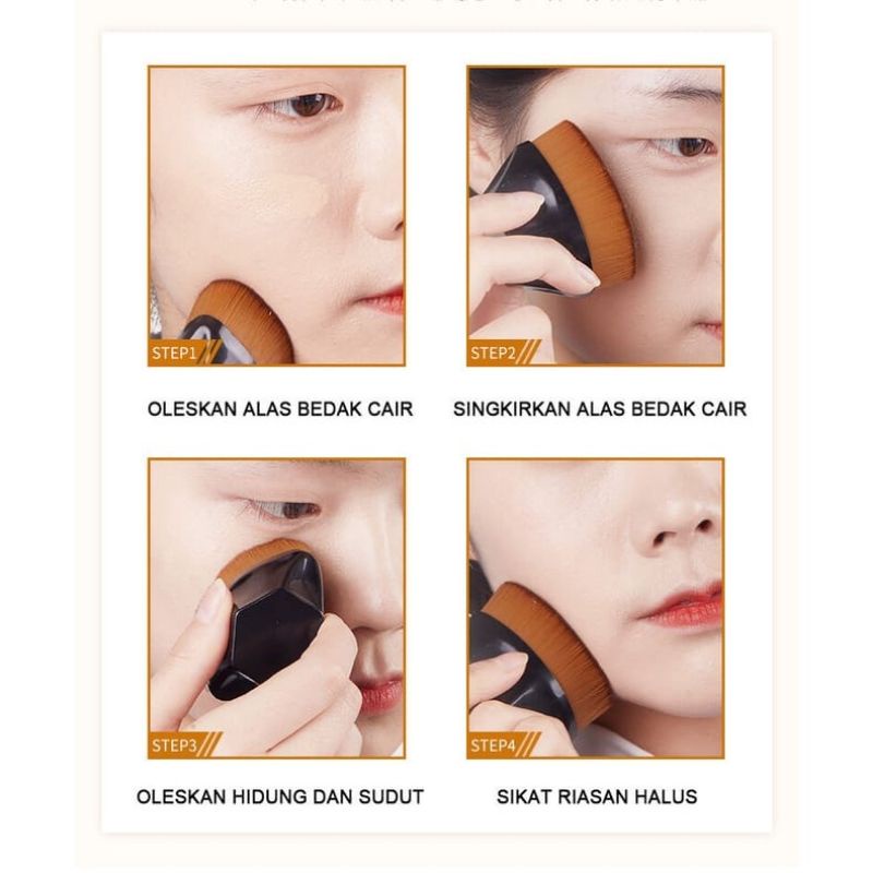 Medan Termurah Brush professional oval Brush foundation with box kuas foundation makeup