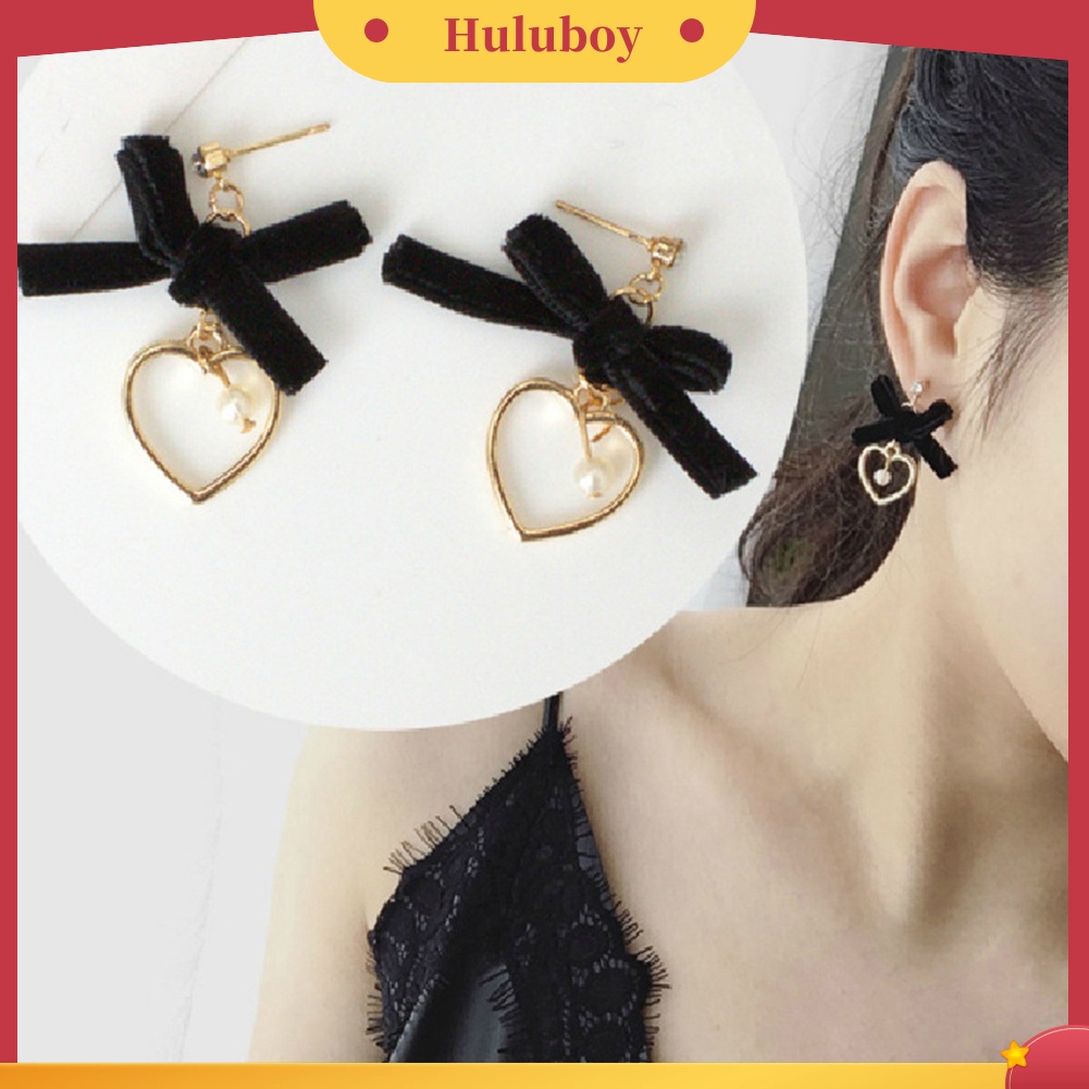 Hu Hu Hu Hu Hu Alat Bantu Pasang Kacamata♡ Anting Tusuk Gantung Desain Hatipita Hollow Hias Mutiaraberlian Imitasi Untuk Wanita