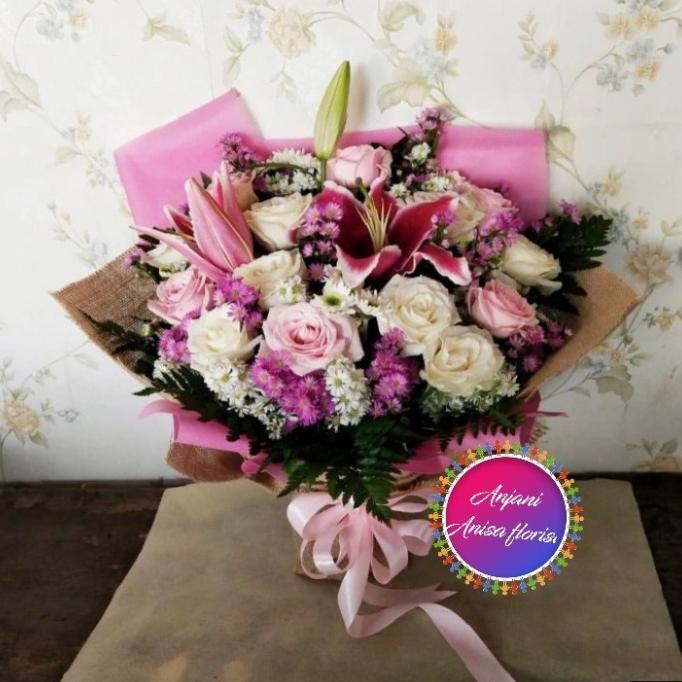 

HANDBOUQET BUNGA MAWAR MIX LILY/KADO VALENTINE /KADO WISUDA DG654EAFVD