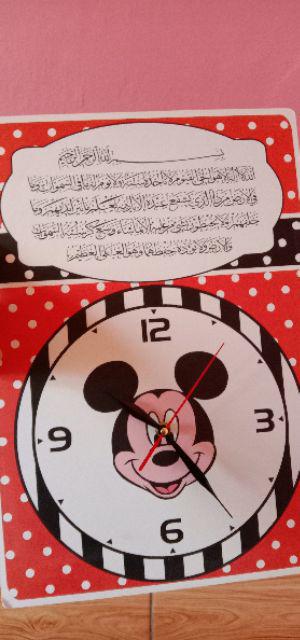 Jam Dinding Kaligrafi 1 Set Karakter Micky Mouse