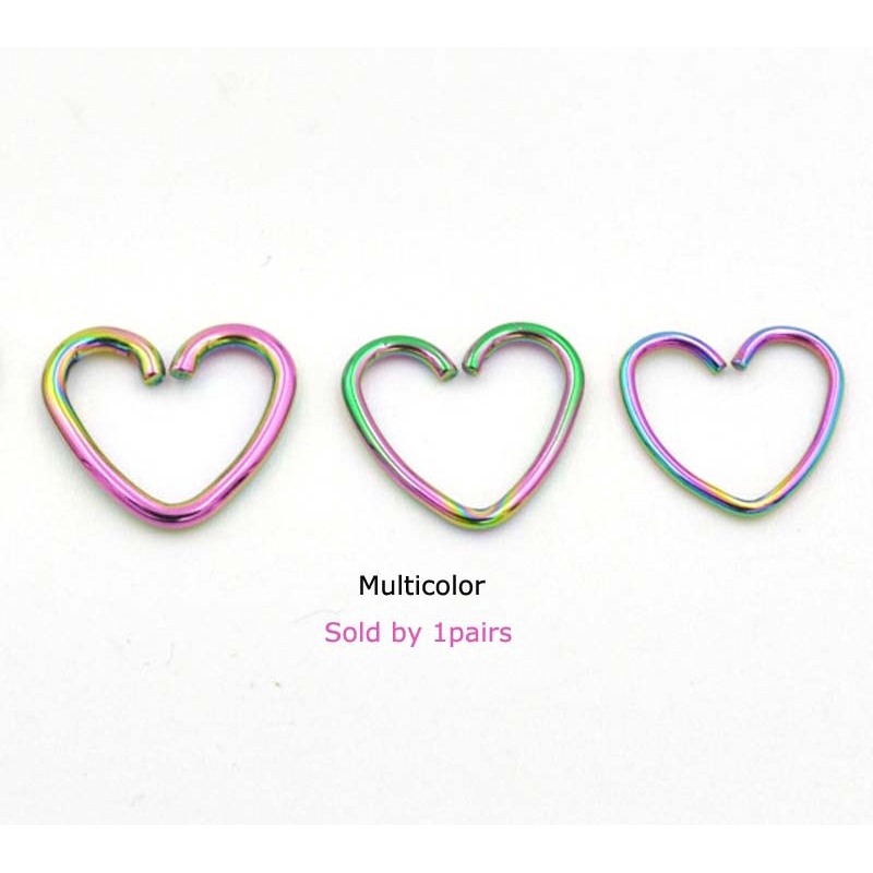 A pairs 16G Heart Shape Daith Earring Cartiliage Piercing