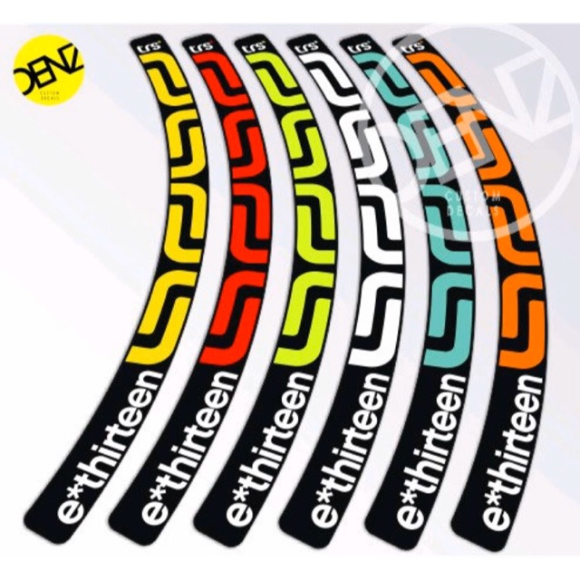 Decal stiker rim velg sepeda folding ukuran 22inc dan 22inc ethirteen Limited Edition