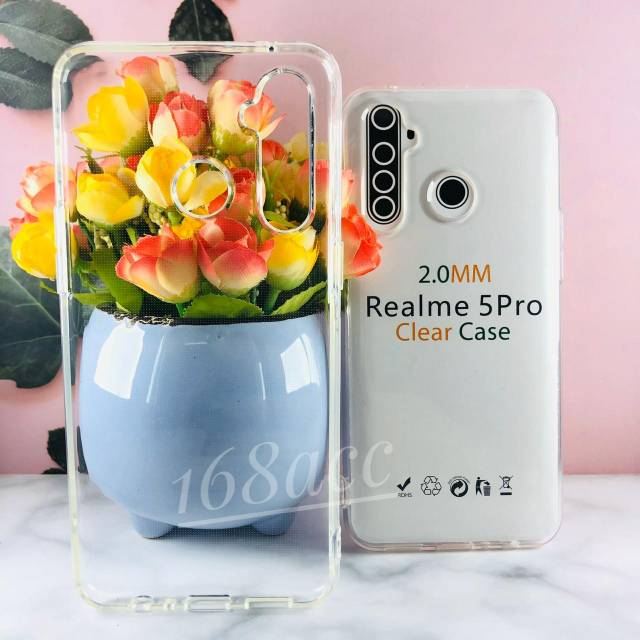 Silikon Jelly Soft Case Bening Realme 5 Pro Softcase Anti Crack Premium bahan tebal