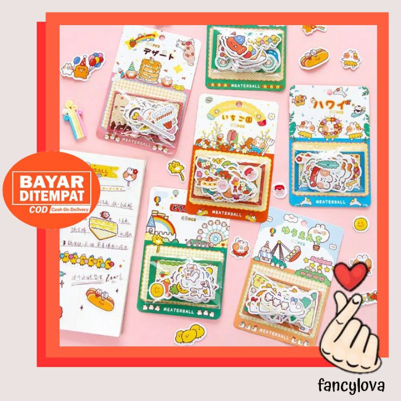 

Stiker Anti Air Kelinci Lucu Sticker Label Rabbit Import Scrapbook Meaterball Fancylova (TW-UKUU)