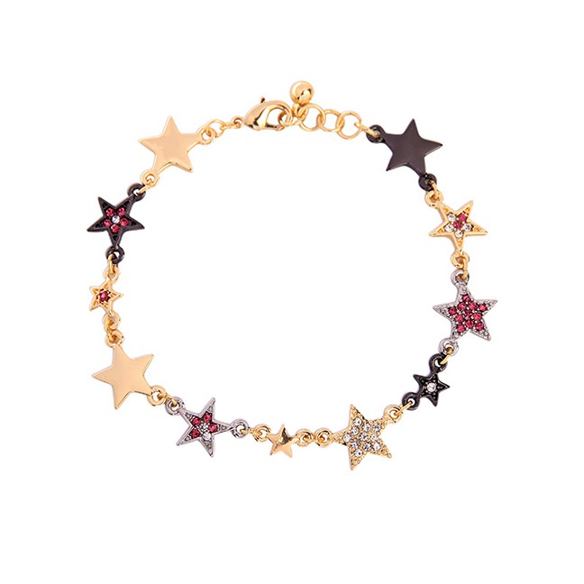 LRC Gelang Tangan Fashion Red Star Diamond Bracelet F52117