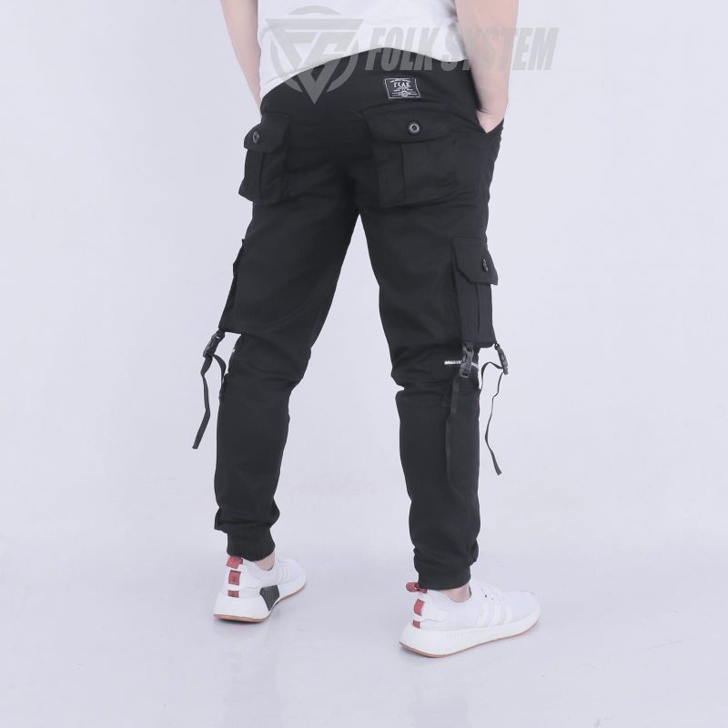 Celana panjang pria chino cargo jogger gesper FLK original folksystem