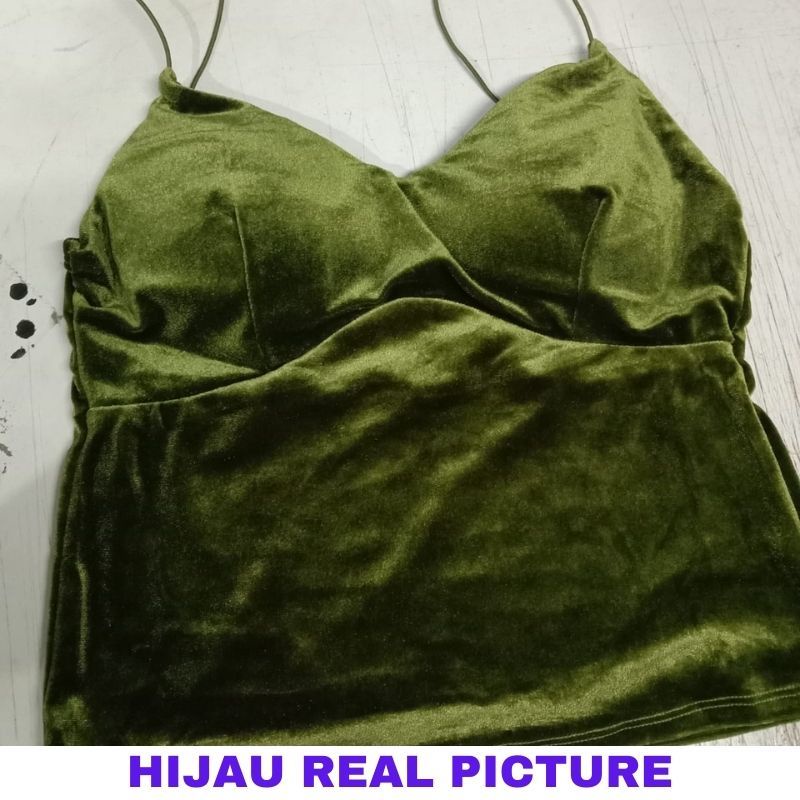 My bra 023 / Michelle Velvet Crop Tank Top Atasan Murah Wanita