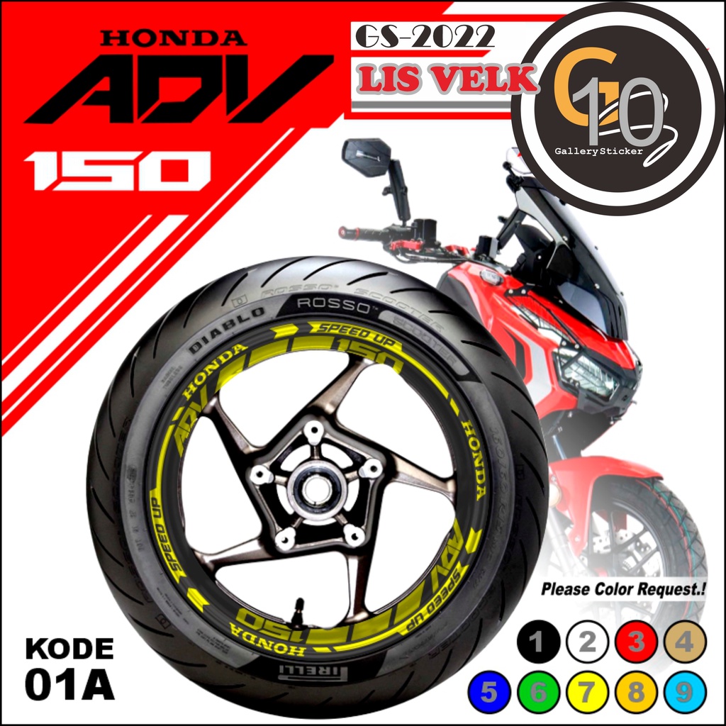 Stiker Lis Pelk Velk ALL ADV 150 Variasi Bagian Ban depan dan belakang - Dekorasi Velg Honda Adv 13-