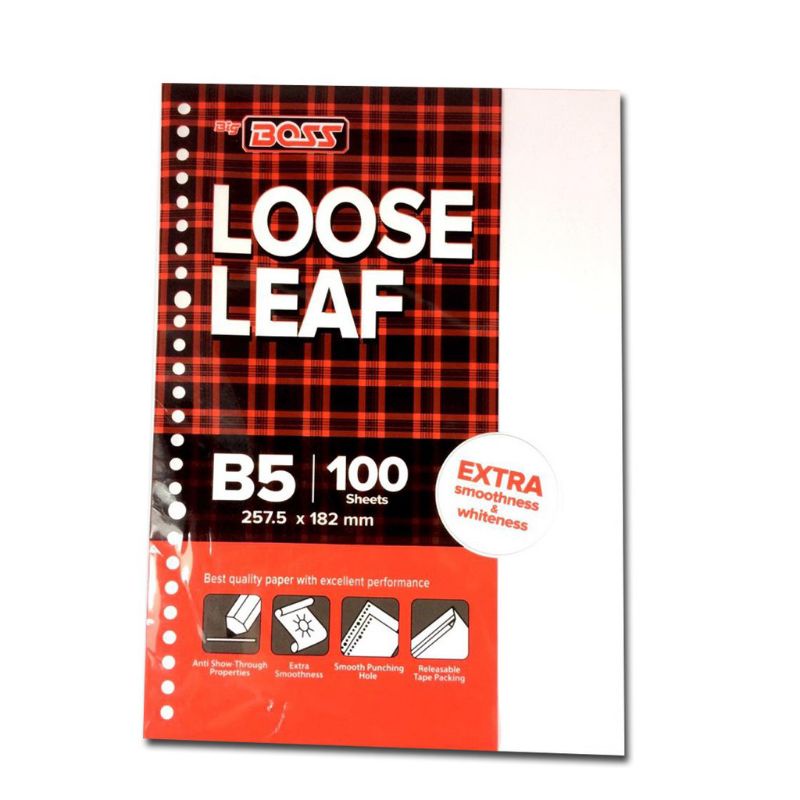 Kertas file B5 loose leaf polos isi binder map