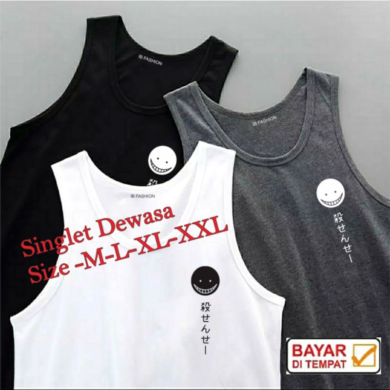 ((IB))KAOS SINGLET DEWASA/SMILE KOREA DIGITAL SABLON