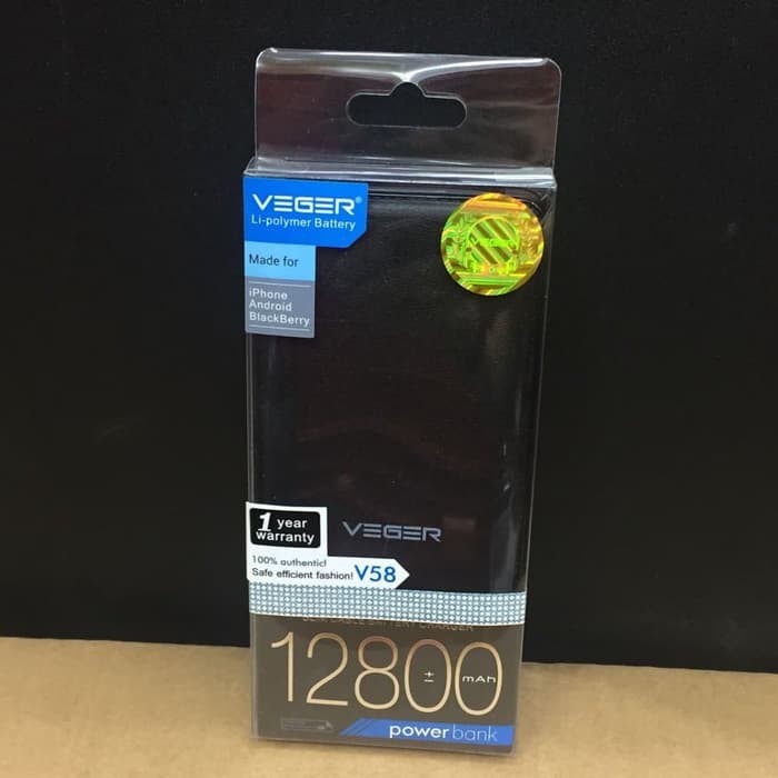 Powerbank Veger V58 12800Mah Original 100% Tahan Lama Felksibel - Putih