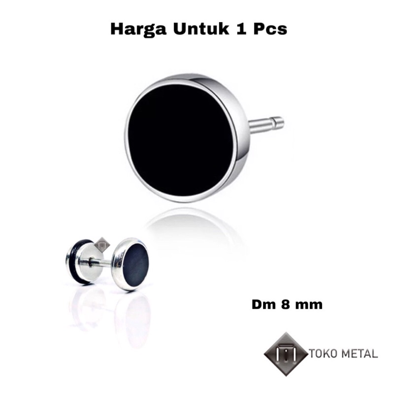 Anting Titanium 100% Kualitas Tinggi Pircing Tindik Anti Karat 8 mm [ Toko Metal ]