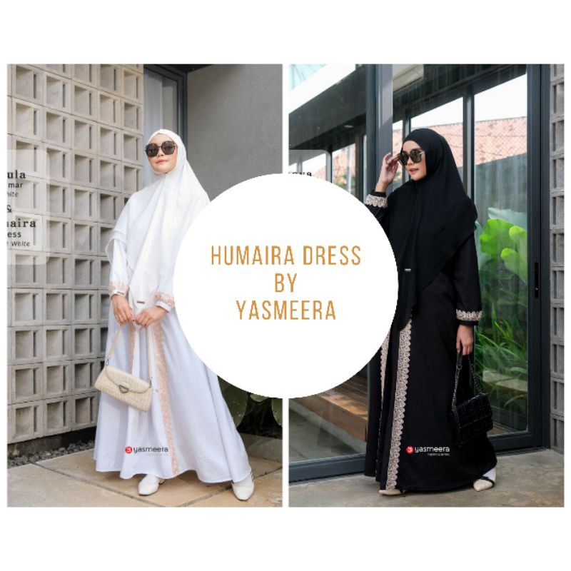 GAMIS PUTIH GAMIS HITAM HAJI HUMAIRA DRESS BY YASMEERA | Gamis Brukat | Gamis Umroh | Gamis Haji | G