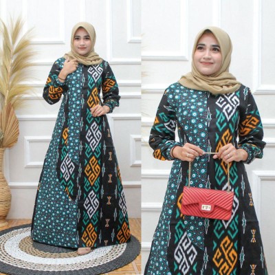 New Motif - Gamis Batik Modern Murah Katun Halus Kombinasi Truntum Ori Batik Aksara Big Size Jumbo