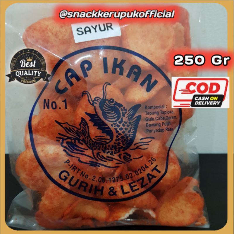 

Snack Kerupuk Model Sayur Cap Ikan Keripik Pedas Balado 250 Gr