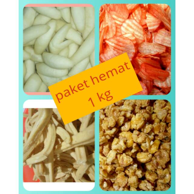 

Makanan ringan cemilan kletikan kue kecipir keripik singkong marning