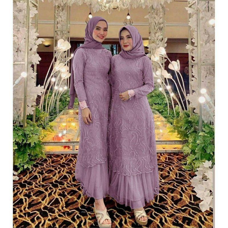 SET GAMIS SYARI QUEENBY BATIK TERBARU 2021 Batik kebaya batik Rnb Batik Couple Keluarga