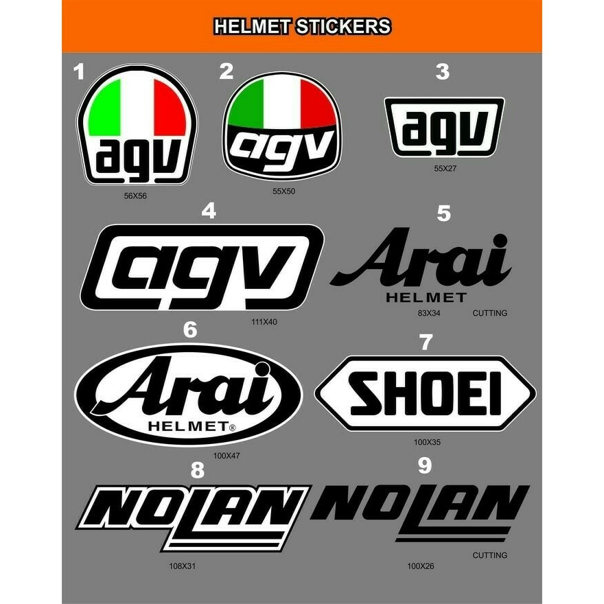 Sticker stiker Body Helm untuk repair repaint custom KYT INK ARAI ZEUS