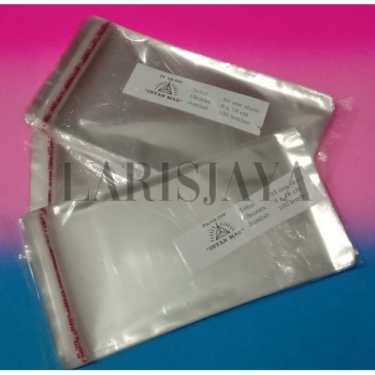 

MURAH BANGET!!! Plastik OPP 9 x 18 cm ( one sheet ) Seal/Lem 1000 lembar