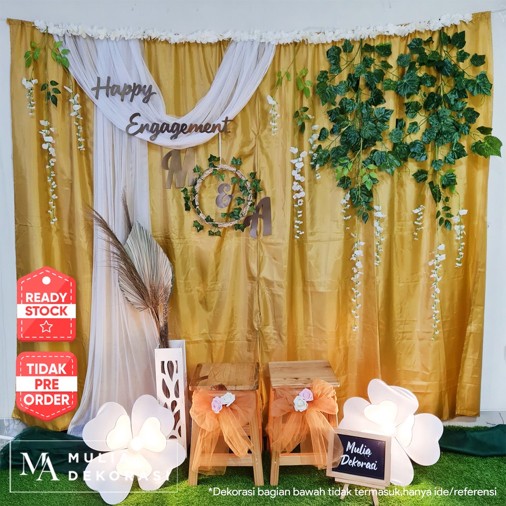 Dekorasi Lamaran Tunangan Backdrop Nikahan PhotoBooth DIY Akad Nikah Aqiqah Khitan Paket Mulia TT