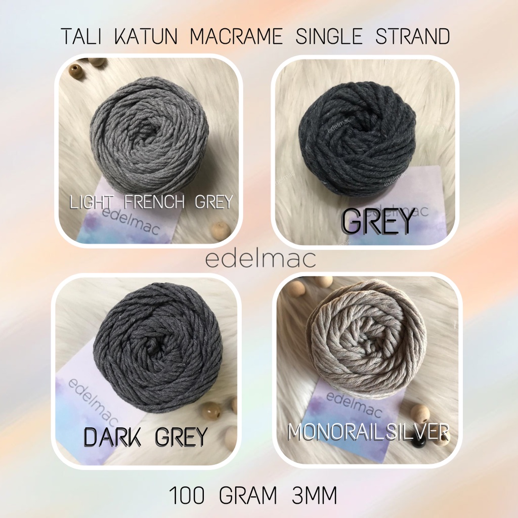 Tali Benang Katun Macrame edelmac 3mm Single Strand Colorful Part I