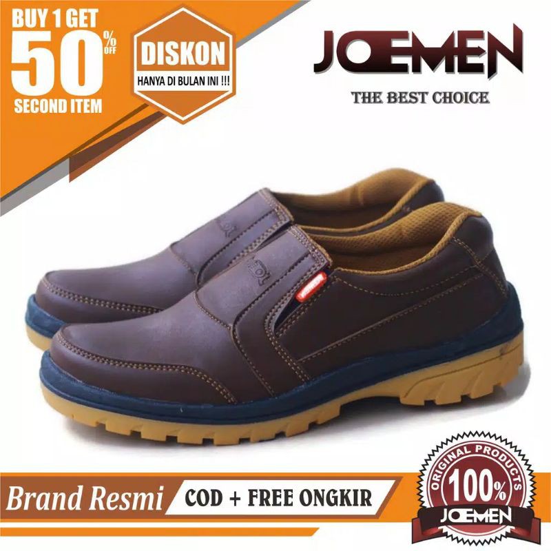 Sepatu Kasual Pria Kulit Original Joemen Trendi Fashion(Bayar Ditempat)