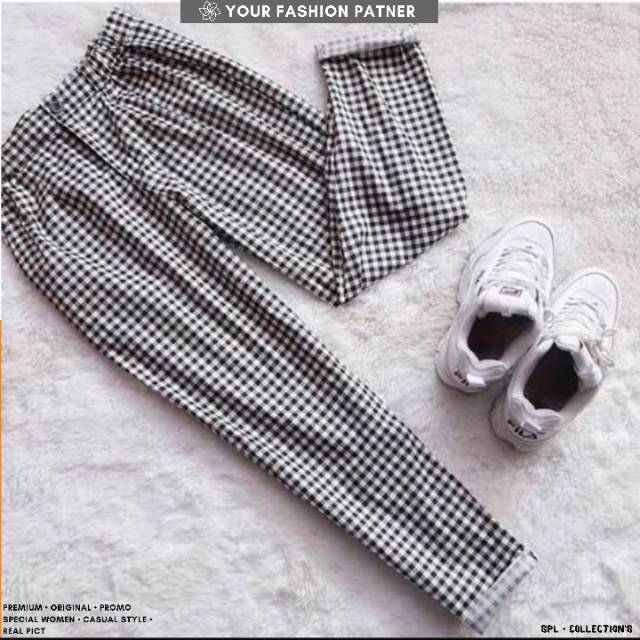 BOXY PANTS PREMIUM/ CELANA PENSIL TARTAN / CELANA BAGGY PANTS KOTAK/ GREGOR PANTS/ 1 KG ISI 7 pcs