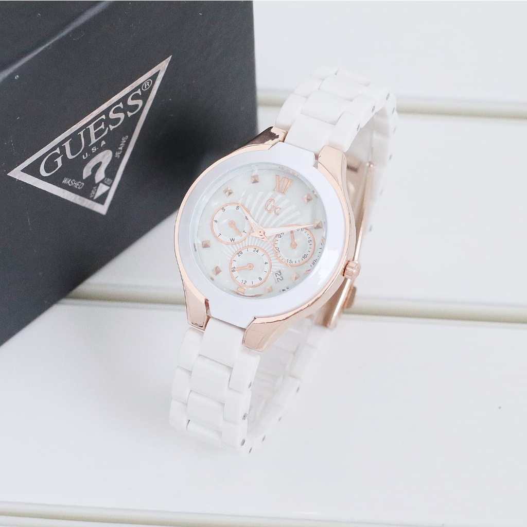 Jam Tangan Wanita Fashion S5753L Tali Rantai Tanggal Aktif Free Box Exclusive &amp; Baterai