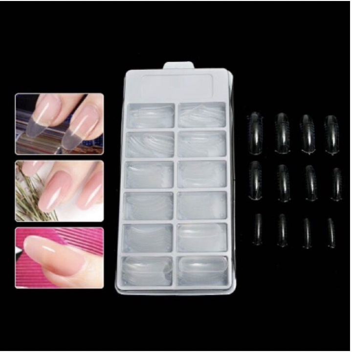 120 PCS Kuku Palsu Dual Form Cetakan Kuku Extension Polygel Fake Nail Natural KU018