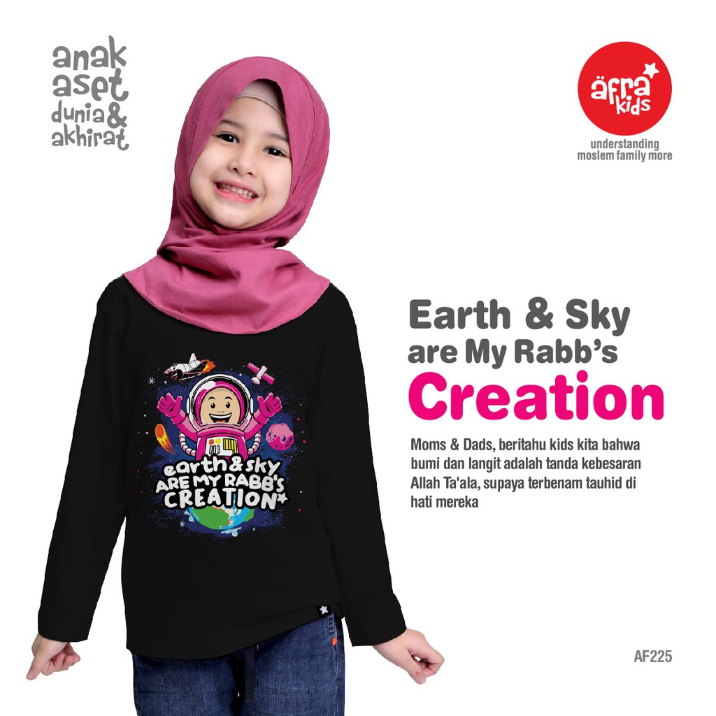 Kaos Anak Muslim Afrakids Lengan Panjang - T-Shirt Anak