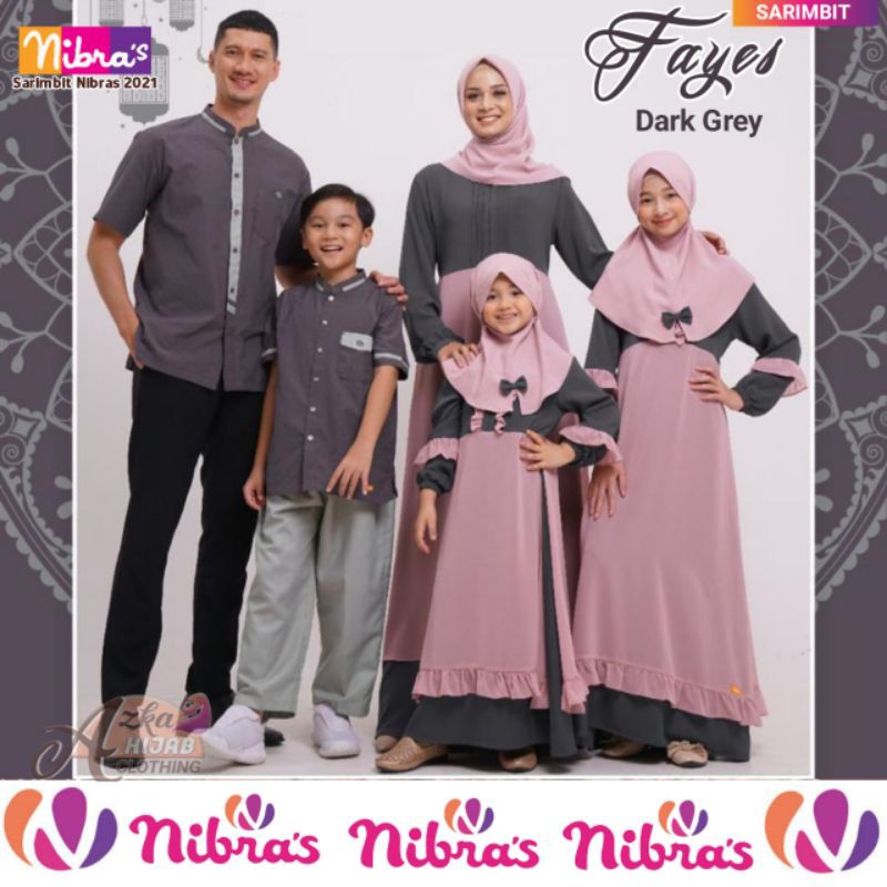 SARIMBIT NIBRAS 2021 FAYES SET FAMILY / BAJU SERAGAM LEBARAN KELUARGA / BAJU COUPLE KELUARGA MUSLIM