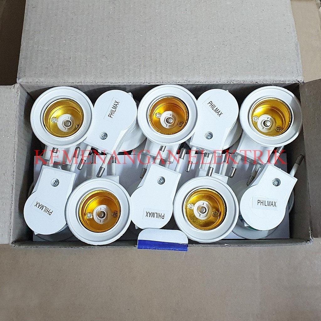 PHILMAX FITTING LAMPU TIDUR COLOK E27 / FITING LAMPU MALAM ON OFF / FITTING COLOK E27