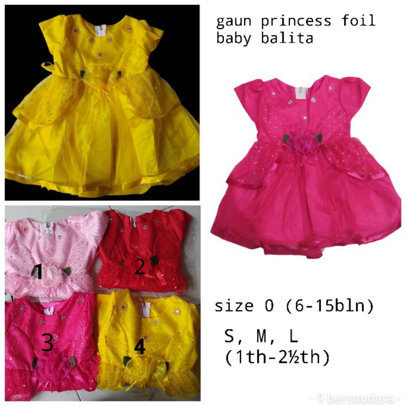 Gaun princess baby sampai 18bulan