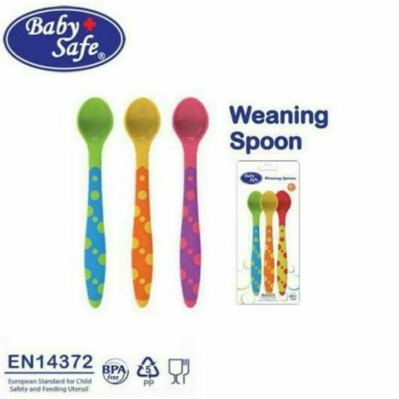 Baby Safe Weaning Spoon 3pcs ( BS351 ) / Sendok Makan