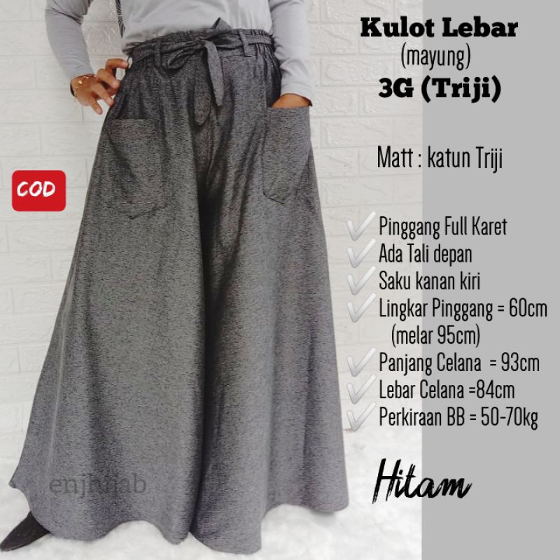 KULOT LEBAR TRIJI (3G)/KULOT CUTBRAY/CELANA KULOT WANITA PANJANG/CELANA KULOT CUTBRAY