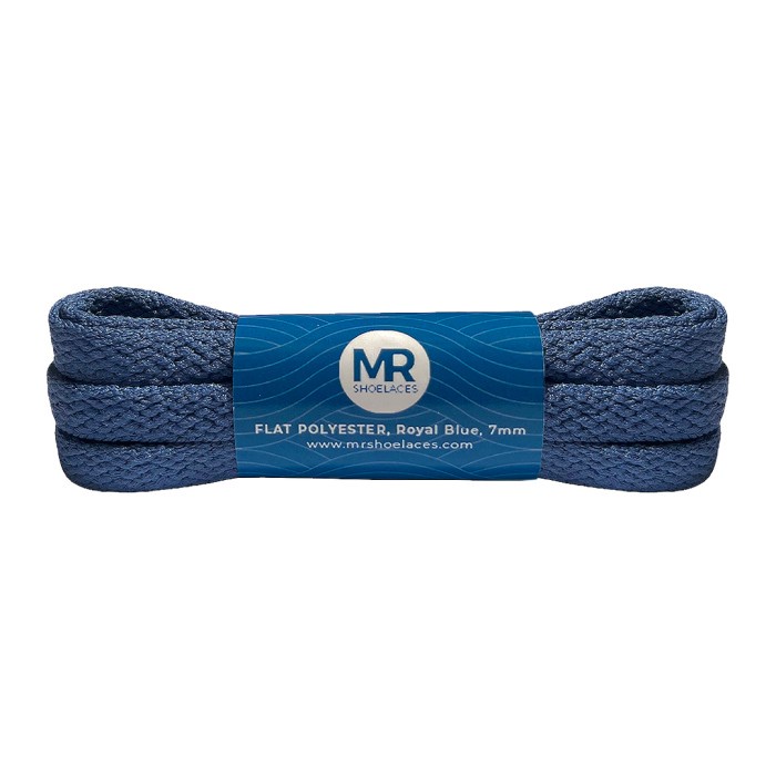 MR Shoelaces FP27 Royal Blue Tali Sepatu Pipih Flat 7mm 90cm 100cm 120cm 130cm 140cm 150cm 180cm 200cm