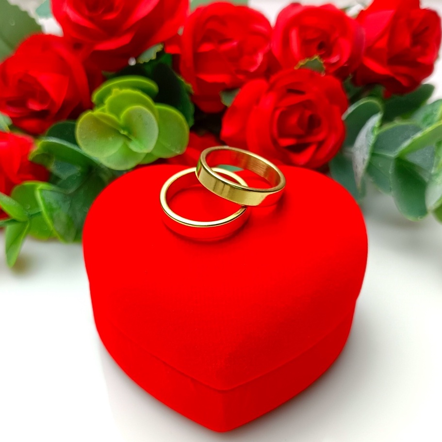 Cincin Titanium Gold Emas Pria Wanita