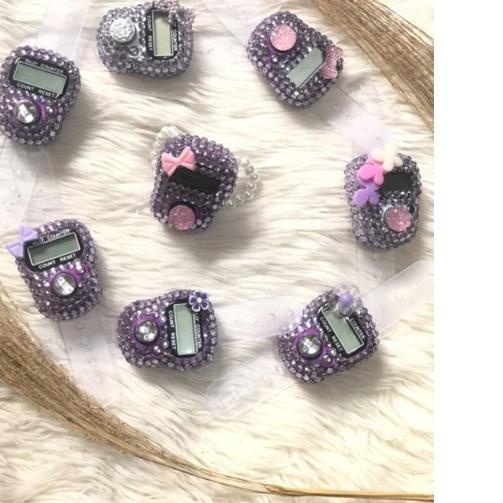 ⚡iap Kirim TASBIH DIGITAL SWAROVSKI (UNGU MUDA) TASBIH DIGITAL BLINK-BLINK TASBIH DIGITAL CANTIK TAS