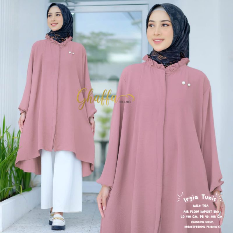 IRGIA TUNIC BY GHAFFA THE LABEL // TUNIK MUSLIMAH // Jumbo wanita polos airflow