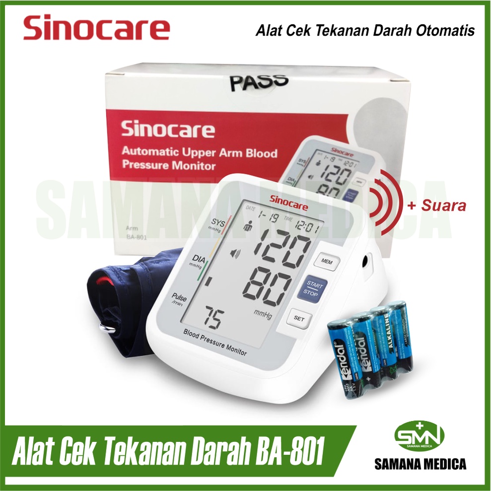 Tensimeter Digital Sinocare Sinoheart BA-801 Dengan Suara Alat Cek Tekanan Darah Otomatis SINOCARE Murah Original