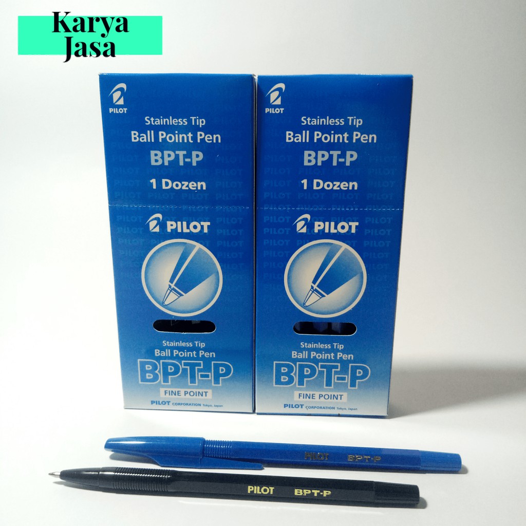 

Pulpen Pilot BPT-P 0.5mm Hitam/Biru Stainless Tip | Pen Anti Bocor